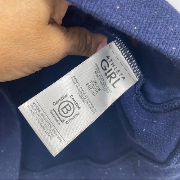 Athleta Girl speckled sweatshirt with pockets XXL would fit womens XS - Picture 6 of 6